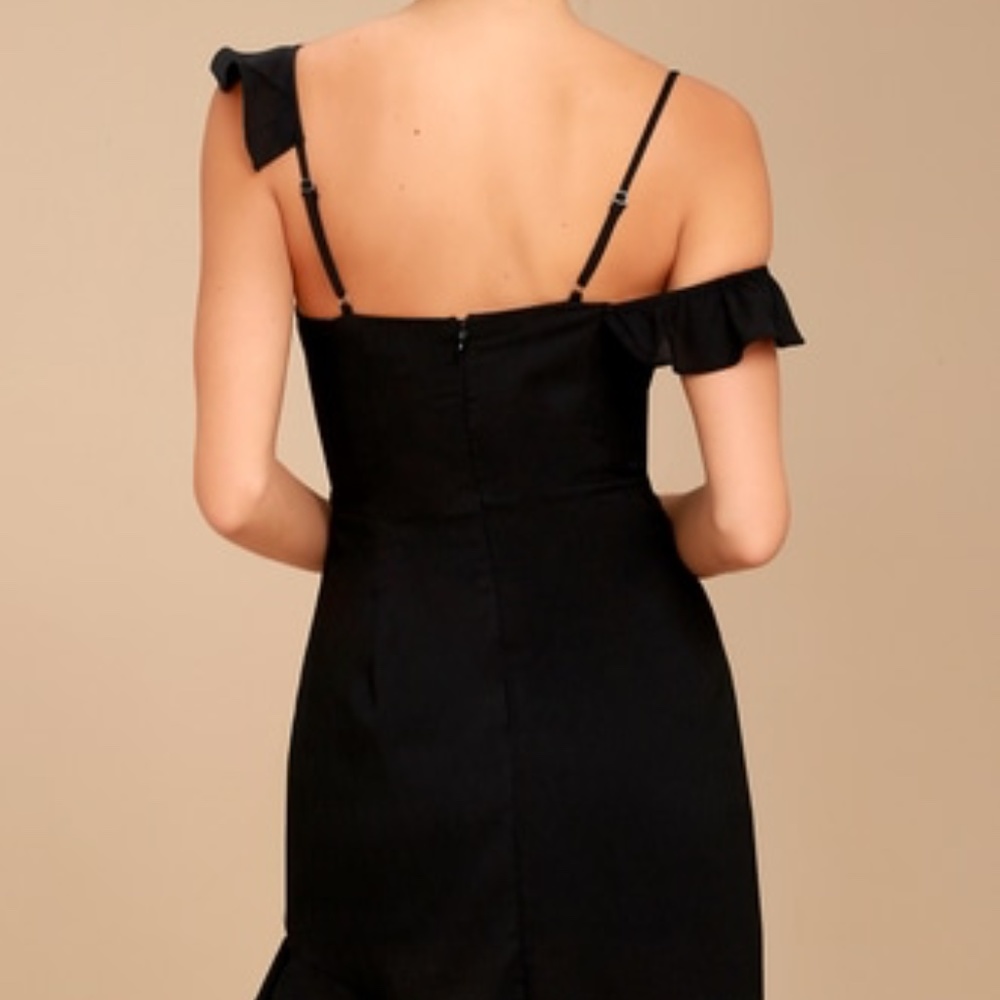 Lulu's Black Off-the-Shoulder Bodycon Dress - Picture 2 of 4